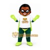 Green Superhero Mascot Costume Green Superhero Mascot Costume