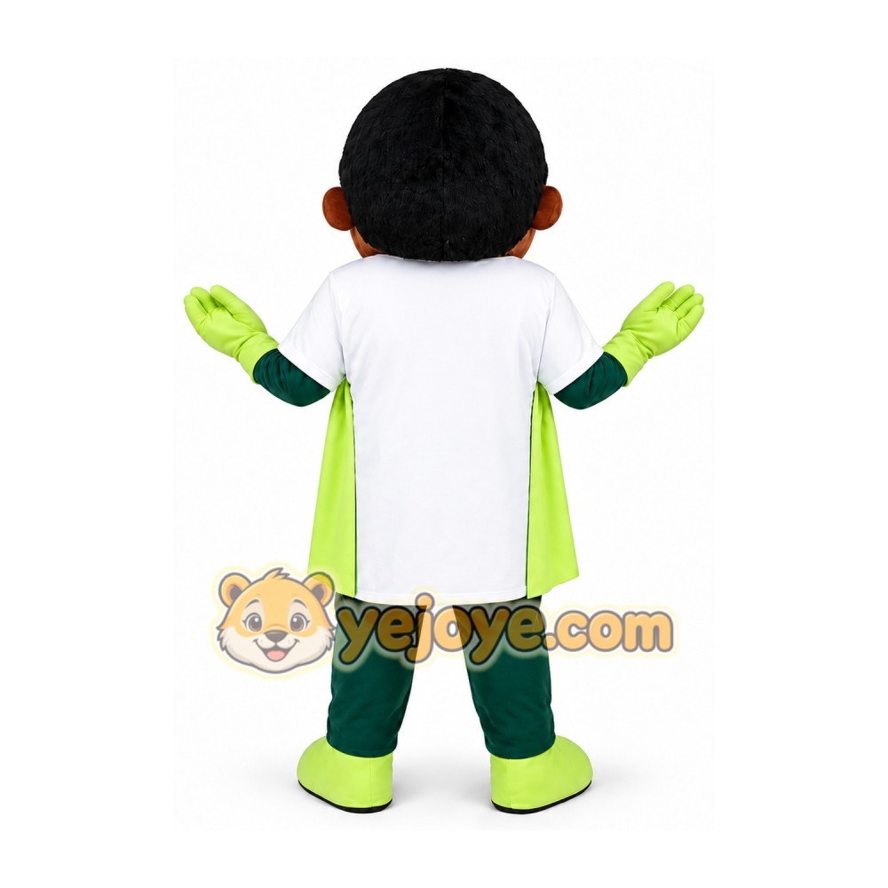 Green Superhero Mascot Costume Green Superhero Mascot Costume