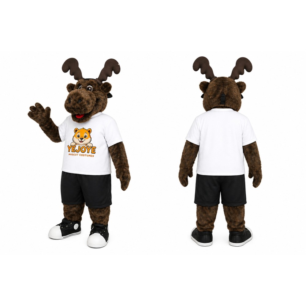 Brown Moose Mascot Costume