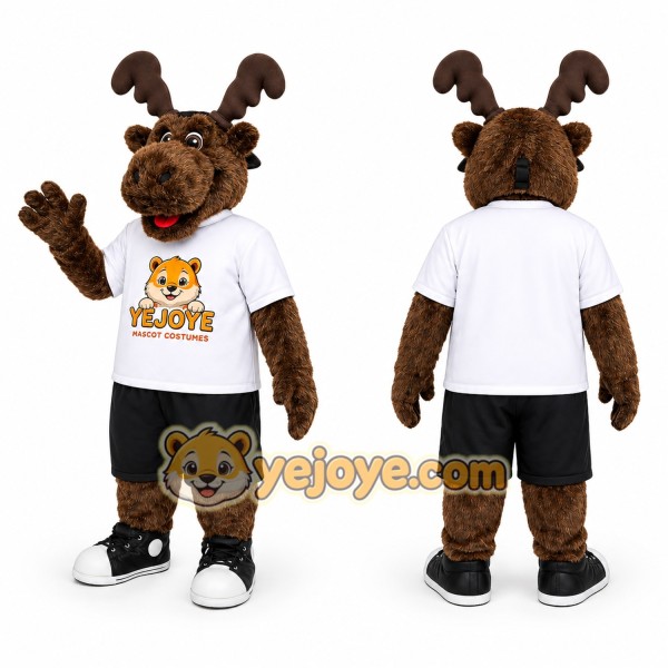 Brown Moose Mascot Costume