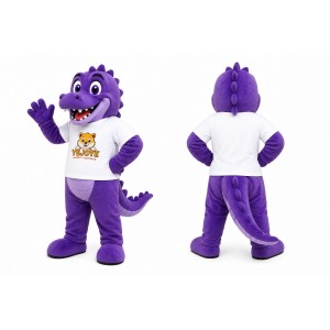Purple Dinosaur Mascot Costume