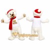 White Christmas Bear Mascot Costume