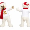 White Christmas Bear Mascot Costume