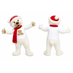 White Christmas Bear Mascot Costume