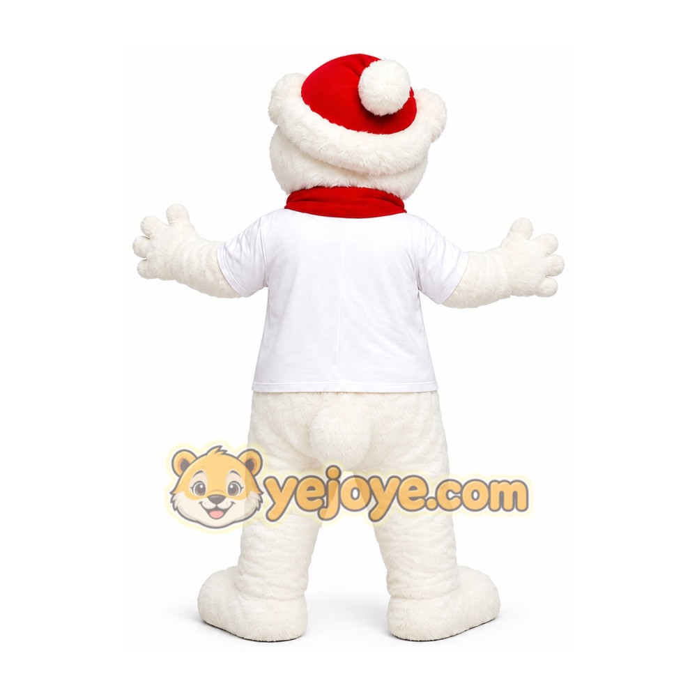 White Christmas Bear Mascot Costume