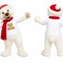 White Christmas Bear Mascot Costume