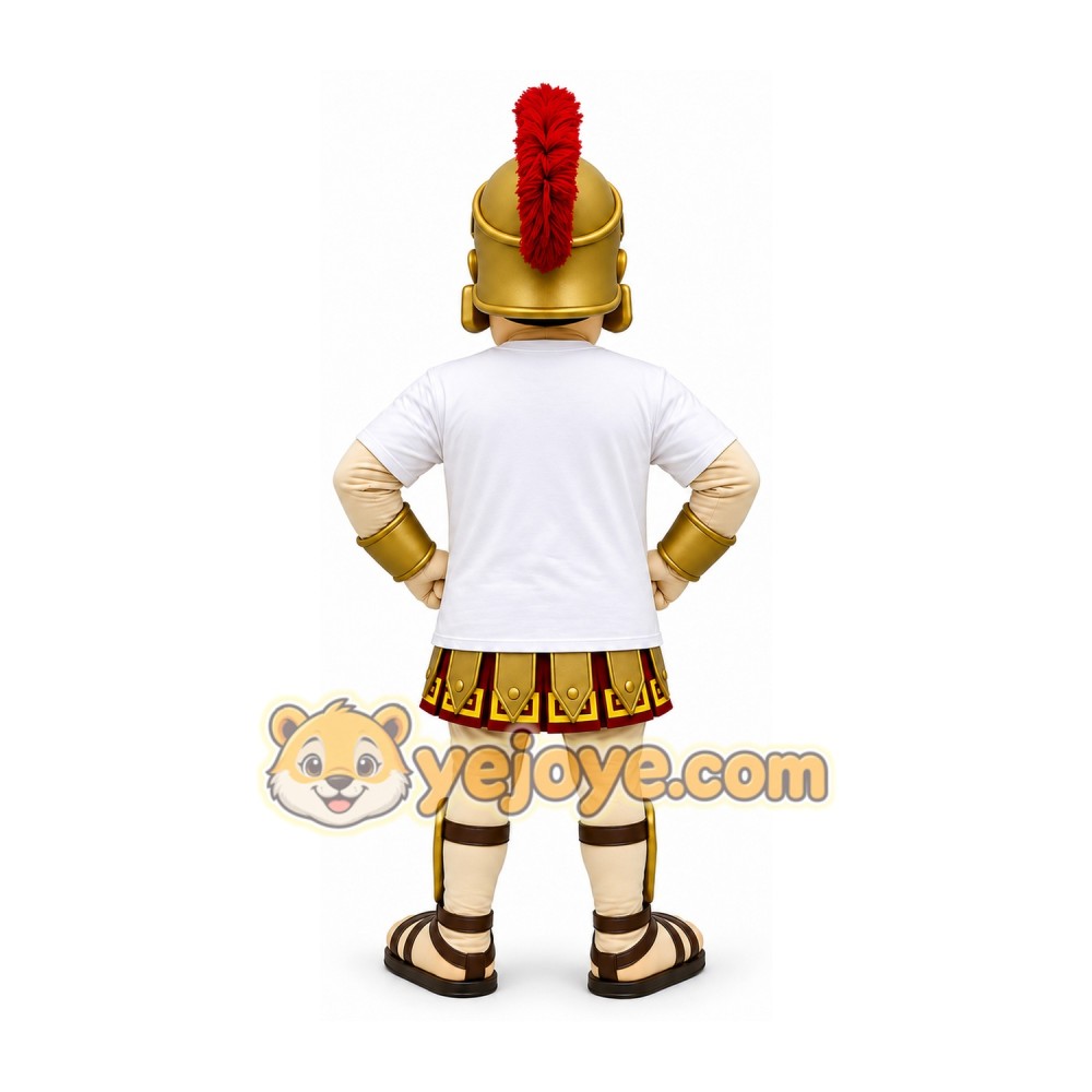 Gold Roman Soldier Mascot Costume Gold Roman Soldier Mascot Costume
