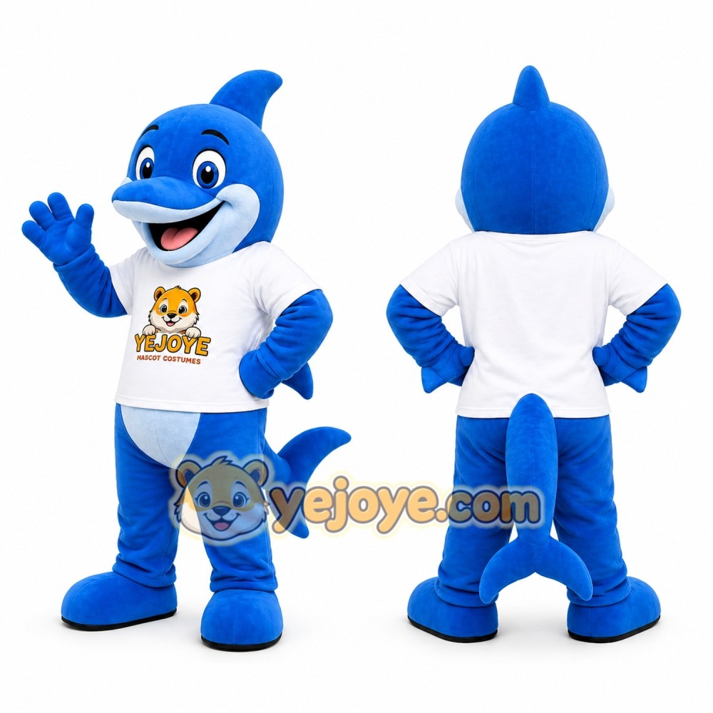 Blue Dolphin Mascot Costume Blue Dolphin Mascot Costume