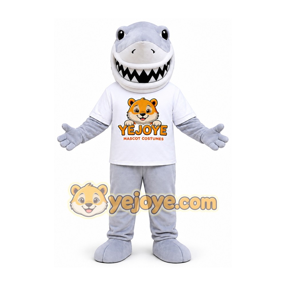 Gray Shark Mascot Costume Gray Shark Mascot Costume