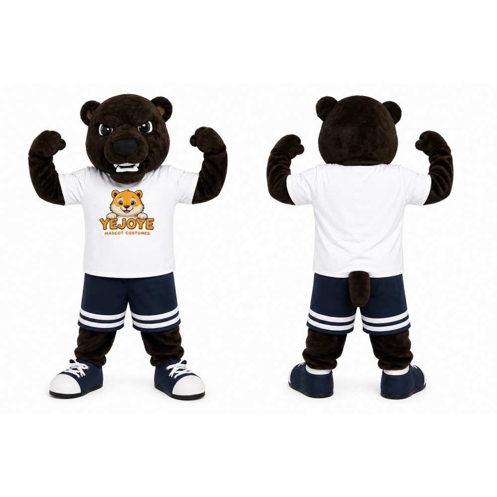 Dark Brown Bear Mascot Costume