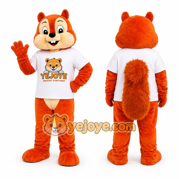 Orange Squirrel Mascot Costume