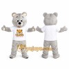 Gray Teddy Bear Mascot Costume Gray Teddy Bear Mascot Costume