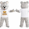 Gray Teddy Bear Mascot Costume