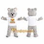 Gray Teddy Bear Mascot Costume